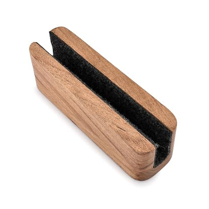 EDHAS Laptop Holder Acacia Wood Vertical Laptop Stand for Desk Compatible with Apple MacBook, Microsoft Surface, Gaming Laptops, IPad, Tablets (8" x 2.3" x 2.5")