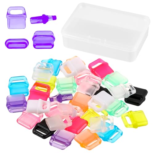 Ptwola 30 PCS Colorful Type-C Anti Dust Plugs Covers USB C Charging Port Protector Cap Plastic Dust Stopper Type C Plugs Cleaning Cap with Box Compatible with Most Smartphones Notes Tablets Devices