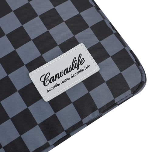 Canvaslife Black Checker Pattern 13 inch Canvas Laptop Sleeve with Pocket 13 inch 13.3 inch Laptop 13 case13 Sleever - color: Black Checker, size: 13 inch/13.3 inch