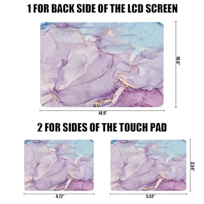 Laptop Skin Sticker Decal,13.3" 14" 15" 15.4" 15.6 inch Laptop Universal Vinyl Skin Sticker Cover,Dustproof Waterproof Reusable Art Decal Protector with Free 2 Wrist Pads (Marble 6) - color: Marble 6