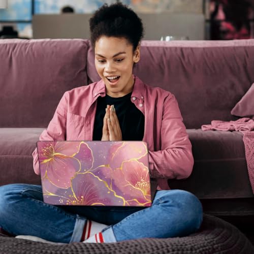 SUPERDANT Laptop Skin Sticker Laptop Decals Pink Flower Personalized Universal Notebook Computer Wrap Vinyl Skin Stickers Cover Art Decal Removable 12-15.6 Inch Waterproof Scratch-Resistant Gifts - style: Pink Flower
