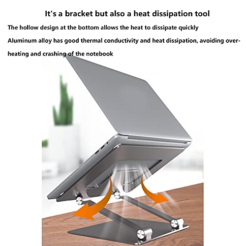 Collapsible Aluminum Alloy Laptop Stand, Portable Computer Riser Stand with Heat Dissipation Holes, Adjustable Height Notebook Support for Ergonomic Workstation Setup