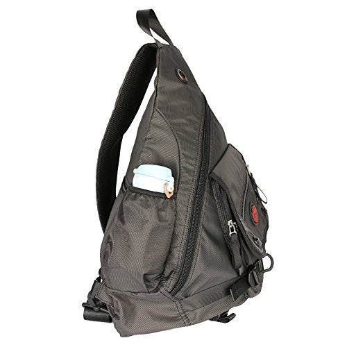 Large Sling Bag Laptop Backpack Cross Body Messenger Bag Shoulder Travel Rucksack (A-Black) - color: A-black