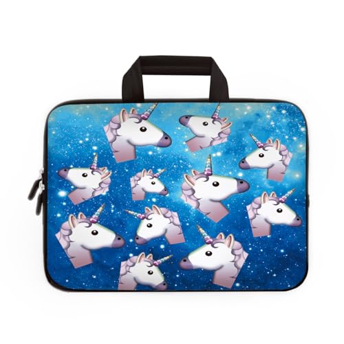 14 15 15.4 15.6 inch Laptop Handle Bag Computer Protect Pouch Holder Notebook Sleeve Neoprene Cover Soft Carrying Travel Case Fit Dell Lenovo Toshiba HP Chromebook ASUS Acer(Blue Unicorn) - color: Blue Unicorn