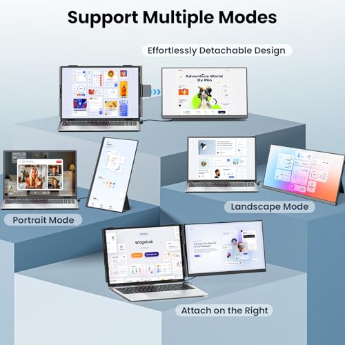 Cevaton Laptop Screen Extender - 15.6" FHD 1080P Portable Monitor for Laptop, Detachable & Plug and Play Dual Monitor Extender for 13"-17.3" Laptops, Compatible with Wins/Mac/Android/Chrome - size: 15.6" Screen