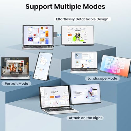 Cevaton Laptop Screen Extender - 15.6" FHD 1080P Portable Monitor for Laptop, Detachable & Plug and Play Dual Monitor Extender for 13"-17.3" Laptops, Compatible with Wins/Mac/Android/Chrome - size: 15.6" Screen