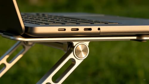 Laptop Stand Riser with Foldable Design, Portable Aluminum Alloy Desktop Holder for Enhanced Cooling and Ergonomic Viewing, Works with Tablets（1pc）