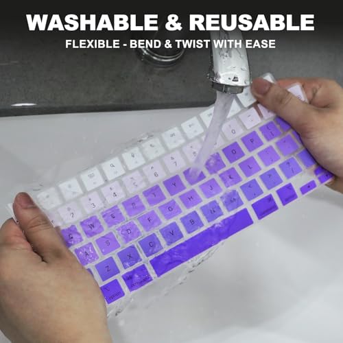 Allinside Keyboard Cover for 2026 MacBook Neo 13-inch A3404 (A18 Pro) & MacBook Air 13"/15" and MacBook Pro 14"/16" (M5 Chip), Premium Silicone Keyboard Protector Skin, US ANSI Layout, Ombre Purple - color: Ombre Purple