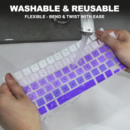 Allinside Keyboard Cover for 2026 MacBook Neo 13-inch A3404 (A18 Pro) & MacBook Air 13"/15" and MacBook Pro 14"/16" (M5 Chip), Premium Silicone Keyboard Protector Skin, US ANSI Layout, Ombre Purple - color: Ombre Purple