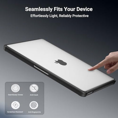 MOSISO Compatible with MacBook Neo Case 13 inch 2026 A3404 A18 Pro Chip | Reinforced Anti-Crack Matte Finish Seamlessly Closes Scratch & Fingerprint Protective Hard Shell with TPU Bumper, Black