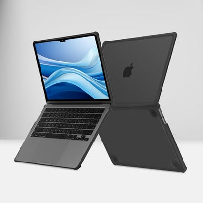MOSISO Compatible with MacBook Air 13 inch Case M5 2026 M4 M3 M2 2025-2022 | A3449 A3240 A3113 A2681, 3 in 1 Kit Crack-Resistant Heavy Duty Protective Hard Shell Case Cover with TPU Bumper, Black - color: Black