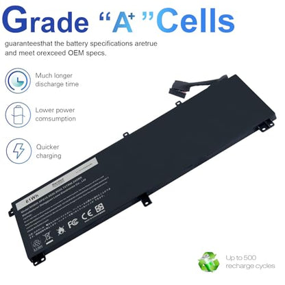 Futurebatt Replacement Laptop Battery for Dell XPS XPS 15 9530 (BB8FLV1) 9535 P31F001 Precision M3800 15d-3728 15d-3828 15d-4528 4721 4723 4728 6828t 8728t 8828t 9728t Series 701WJ - size: M3800 13.23*5.63*0.98*in