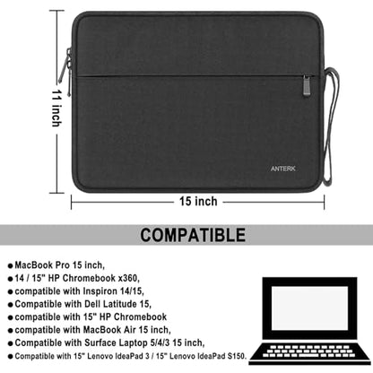 Laptop Sleeve 15.4 Inch, Shockproof Protective Computer Cover with Handle | Laptop Case, Shockproof Protective Carrying Laptop Bag Compatible for 14 Inch MacBook Air/Pro, HP, Dell, Asus, Lenovo, Black - color: Black, size: 15 Inch