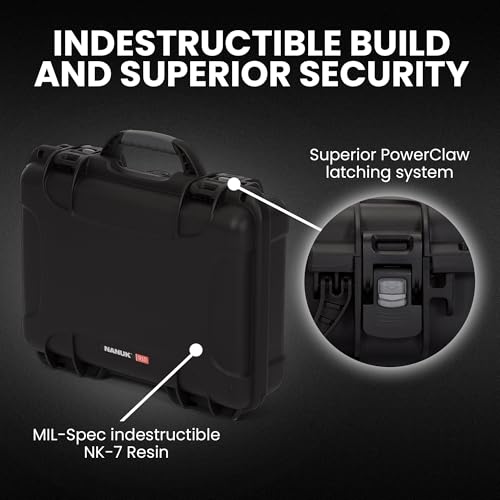 NANUK 910 Hard Case with Customizable Cubed Foam, IP67 Waterproof, Dustproof and Impact Resistant, 14.3” x 11.1” x 4.7”, Rugged Construction for Ultimate Protection, Made in Canada – Black - color: Black, style: Cubed Foam