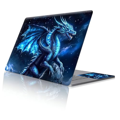 Reusable Universal Laptop Skin Sticker, Cut to Fit for 11.6–15.6 Inch Laptops, Waterproof Protective Film, No-Residue - Night Sky Blue Dragon - color: Night Sky Blue Dragon