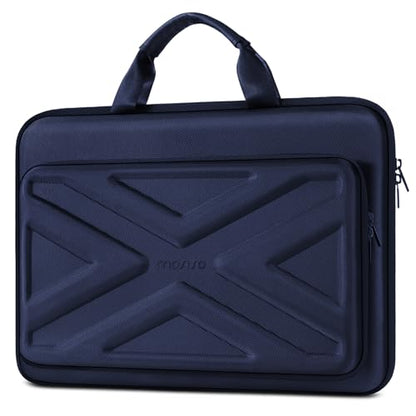 MOSISO Hard Laptop Case 15-15.6 inch, Shockproof Laptop Sleeve with Handle | Compatible with MacBook 16, HP Acer Dell Lenovo ASUS, Waterproof EVA Carrying Case Computer Bag with Pocket&Belt, Navy Blue - color: Navy Blue, size: 16 inch