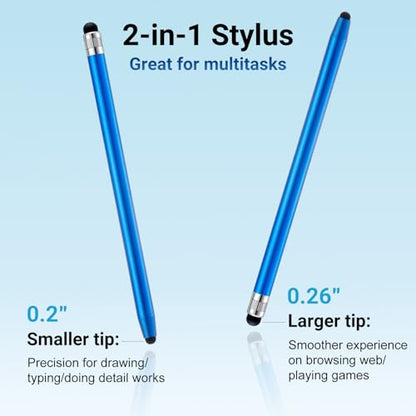 12Pcs Blue Stylus Pen for Touchscreen, 2-in-1 Stylus Pen for iPad | High Precision & Sensitivity, Aluminum Body, Suitable for iPad iPhone Android Smartphone Tablet Switch and All Touch Screens - color: 12 Blue