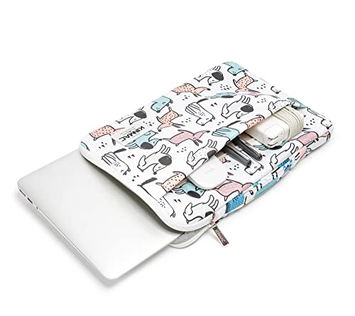 Kinmac Dogs Pattern 360° Protective Water Resistant Laptop Case Bag Sleeve with Handle for Surface Pro,MacBook Pro 13",MacBook 12",New MacBook Air 13" Retina and iPad pro 12.9 - color: Cartoon Dogs, size: 12 inch-13.3 inch