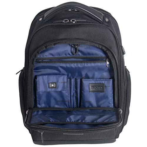 Kenneth Cole Reaction ProTec Travel Business Backpack 17" Laptop Computer TSA Checkpoint-Friendly Bookbag With USB Port, Black - style: Backpack