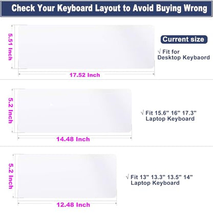 Universal Computer Desktop Keyboard Cover Skin (17.52" x 5.51") for Standard Size PC Computer Desktop Keyboards, Clear Waterproof Anti-Dust Silicone-Clear - color: Clear, size: 17.52 x 5.51 Inch