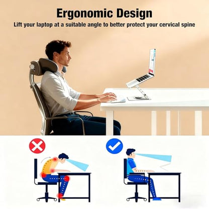 Laptop Stand, Laptop Stand for Desk with 360° Rotating Base - color: Black