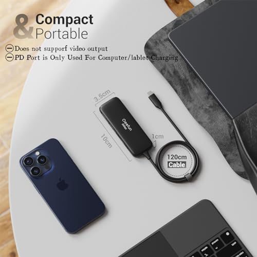Qeefun USB C Hub 10Gbps, USB 3.2 Hub with 2 USB-C and 2 USB-A Ports, USB 3.2 Gen 2 Splitter with 100W Power Charging Port, USB Port Extender for iPhone, MacBook Air/Pro, Laptops, iPad Pro and More - style: C to 2A2C+PD