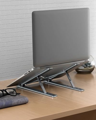 Adjustable Plastic Laptop Stand – Foldable Portable Laptop Raiser Small Size Black BLC1043-01 - color: Black, size: Small
