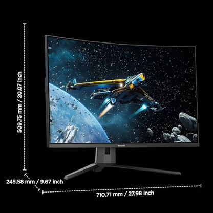 KOORUI 32 inch Curved Gaming Monitor, QHD 170Hz, 1ms 1500R Display | 2560×1440 Monitor, Adaptive Sync, 90% DCI-P3, HDMI×2 and DP, VESA, FPS & Console Gaming, Immersive Gaming, Home Entertainment - size: 32inch 170Hz/QHD/Curved