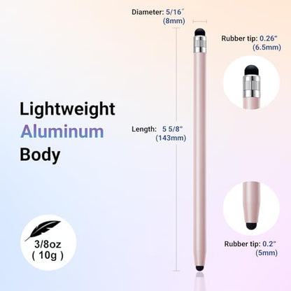 12Pcs Stylus Pen for Touchscreen, 2-in-1 Stylus Pen for iPad | High Precision & Sensitivity, Aluminum Body, Suitable for iPad/iPhone/Android Smartphones and Tablets and All Touch Screens