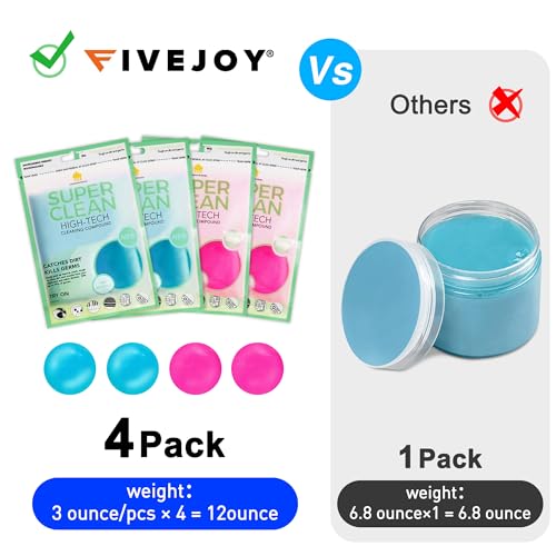 Car Cleaning Gels, 4-Pack Universal Auto Detailing Tools Car Interior Cleaner Putty, Dust Cleaning Mud for PC Tablet Laptop Keyboard, Camera, Printers, Calculator - 320g (2.8oz/pcs) - color: Blue,Pink