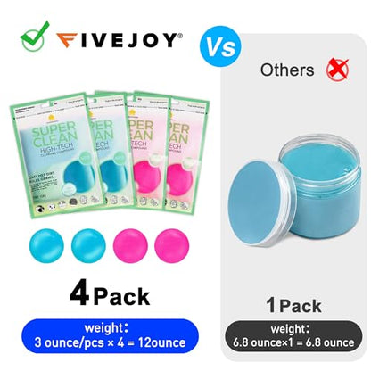 Car Cleaning Gels, 4-Pack Universal Auto Detailing Tools Car Interior Cleaner Putty, Dust Cleaning Mud for PC Tablet Laptop Keyboard, Camera, Printers, Calculator - 320g (2.8oz/pcs) - color: Blue,Pink