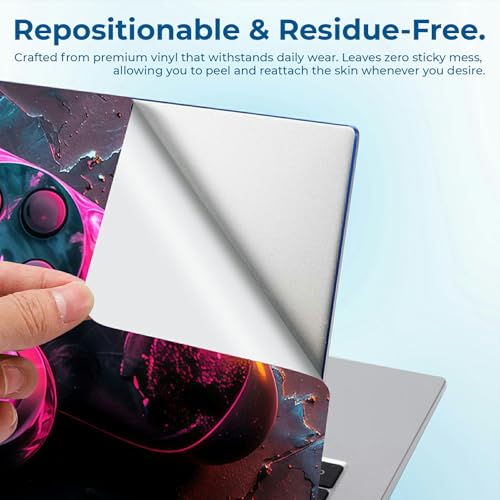 Reusable Universal Laptop Skin Sticker, Cut to Fit for 11.6–15.6 Inch Laptops, Waterproof Protective Film, No-Residue - Pink Damaged Controller - color: Pink Damaged Controller