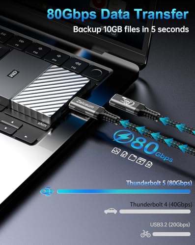 USB C Thunderbolt 5 Cable 120Gbps Bandwidth, 80Gbps Date, 16K 8K 4K Video Sync Display, 240W Fast Charging, Fully Compatible with Thunderbolt 4/3, Type USB-C, USB4 / Gen4 Devices, 3FT - size: 3.3FT, style: Male to Male