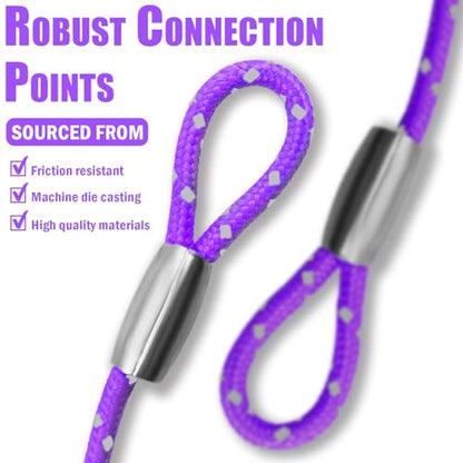 0.13IN Security Steel Cable 4/6/10/15FT Lengths Bike Lock Cable, Cable Rope, Stainless Steel Cable with Loops for Safety and Security - color: Purple, size: 6ft（2Pack）