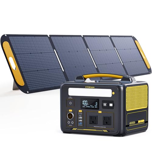 VTOMAN Jump 600X Portable Power Station with 200W Solar Panel, 299Wh Solar Generator with 600W AC Outlets (Surge 1200W) for Outdoor Camping, Vehicle Emergency, Electric Backup, RV, Power Outages - style: Jump 600X+200W