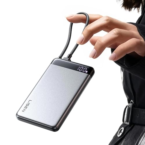 LISEN CCC Certified [Metal Alloy] 0.5" Ultra Slim 10000mAh Power Bank 3C, TSA Approved Airplane Travel Essentials, Portable Charger USB C Fast Charging for iPhone 17 Air 16 15 Pro Samsung Galaxy S26 - color: Silver, size: 10000mAh