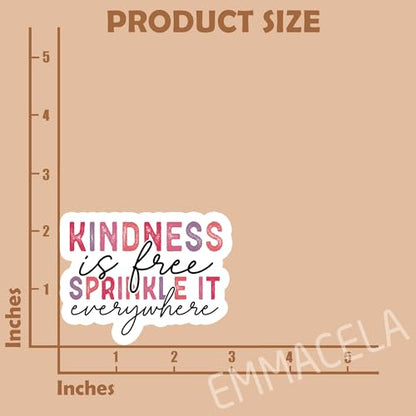 (3 Pack) Motivational Stickers - Kindness is Free Sprinkle It Everywhere – Inspirational Vinyl Decals with Positive Quotes for Laptops, Tumblers, Water Bottles, Scrapbooks - 3 x 2.3 Inch - color: Kindness is Free Sprinkle It Everywhere