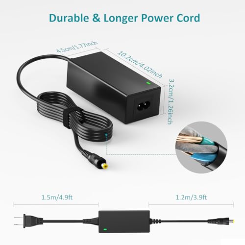 65W Universal Laptop Charger Power Adapter Supply Cord | for HP Dell Lenovo Samsung Acer Chromebook TouchSmart Gateway Toshiba Satellite Sony ASUS Vivobook