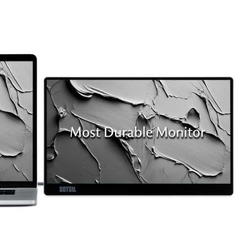 SOTSU FlipAction Go 14" Premium Portable Monitor | Tempered Glass Cover | FHD 1080p | 400 Nits | 100% sRGB | Pivoting Screen | USB-C & Mini HDMI | 5W Speakers | Lightweight | Robust yet Lightweight - color: Metallic Gray