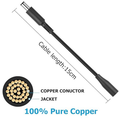 YAODHAOD DC 7.4mm x 5.0mm Adapter Converter Cable Compatible with Dell HP Laptops DC 4.5x3.0mm Female to 7.4x5.0mm Male Dedicated Converter Power Cord （2PCS）