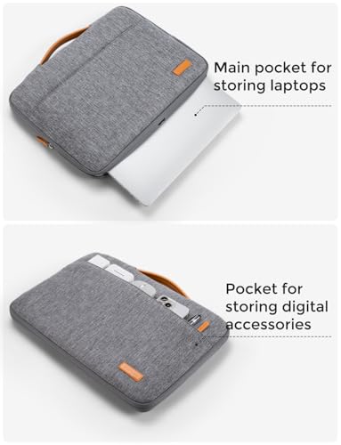 DOMISO Laptop Case Sleeve Protective Cover Compatible with MacBook Air 13 M4 M3 M2,MacBook Pro M2 M1,iPad Air/Pro,13 inch Dell,Lenovo, HP,Asus,Waterproof Computer Cases Bag with Handle,Grey - color: Grey, size: 13" for MacBook Air/Pro
