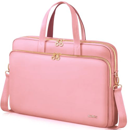 17 17.3 Inch Laptop Case Bag Women Men Compatible with HP OmniBook Envy Omen Pavilion/Dell Inspiron Precision/LG Gram/Yoga ThinkPad, Messenger Carrying Briefcase Computer Bag 18 inch, Pink - color: Pink, size: 17.3 inch