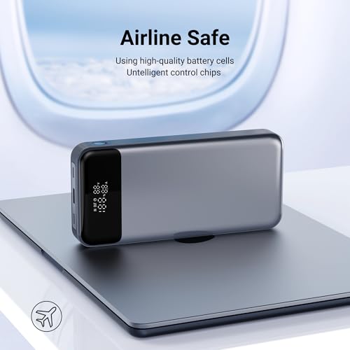 24,000mAh 280W Laptop Power Bank, PD 3.1 Portable Charger with Smart Display, 3-Port USB C Battery Pack for MacBook Pro/Air, iPhone 16/15/14/13 Series, iPad and More, Flight-Approved for Travel - size: 280W Laptop Power Bank