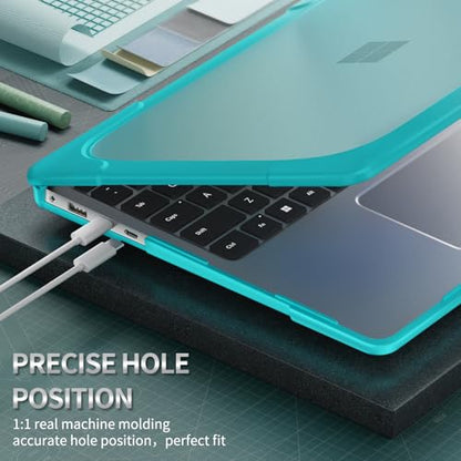 Batianda Durable Stand Case for Microsoft Surface Laptop 13.8 Inch, Blue | Ergonomic Foldable Stand, Heavy Duty Matte Hard Shell, Fits 2024-2026 Surface Laptop 7/8th Edition for Business 13.8 Inch - color: Blue