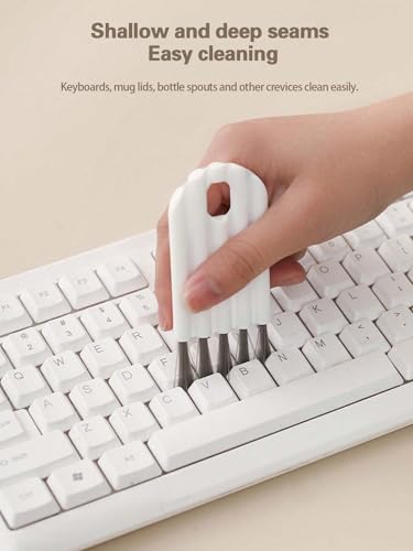 5pcs Multipurpose Cleaning Brush Kit, Keyboard Cleaner Set with Soft Brush, Crevice Duster, Keycap Cleaner and Bottle Cap Brush for Desktop, Home and Office Use