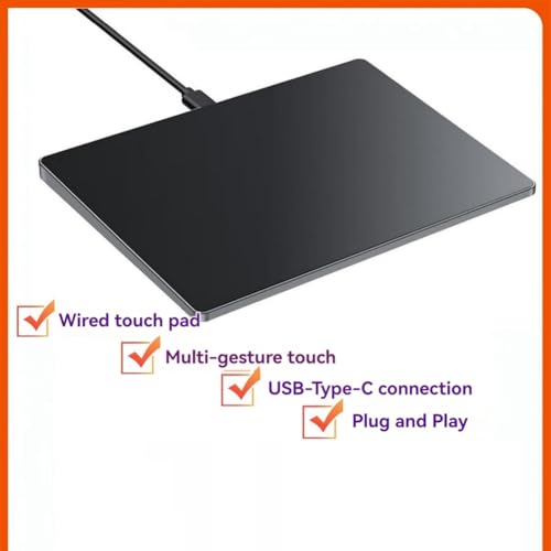 USB Wired Multi-Touch Trackpad Slim Touchpad Mouse for Window Desktop/Laptop/Notebook Computer PC White