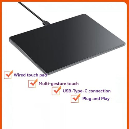 USB Wired Multi-Touch Trackpad Slim Touchpad Mouse for Window Desktop/Laptop/Notebook Computer PC White