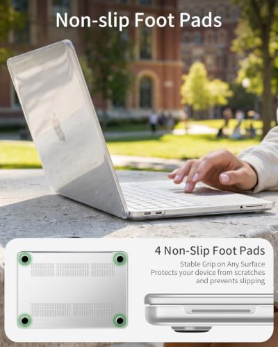 Glossy Clear Laptop Case Compatible with MacBook Neo 13 inch 2026 | 13-in Mac Model A3404, A18 Pro Chip, Ultra Thin Hard Shell Cover Protect from Scratches, Shiny Transparent Display Logo - color: Crystal Clear, size: MacBook Neo 13"