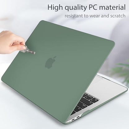 May Chen Compatible with New MacBook Air 13 inch Case 2021 2020 2019 2018 Release Model: M1 A2337 A2179 A1932, Plastic Hard Shell Case for MacBook Air 13 inch with Retina Display Fits Touch ID, Green - color: Green