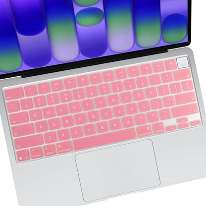Allinside Keyboard Cover for 2026 MacBook Neo 13-inch A3404 (A18 Pro) & MacBook Air 13"/15" and MacBook Pro 14"/16" (M5 Chip), Premium Silicone Keyboard Protector Skin, US ANSI Layout, Cream Pink - color: Cream Pink